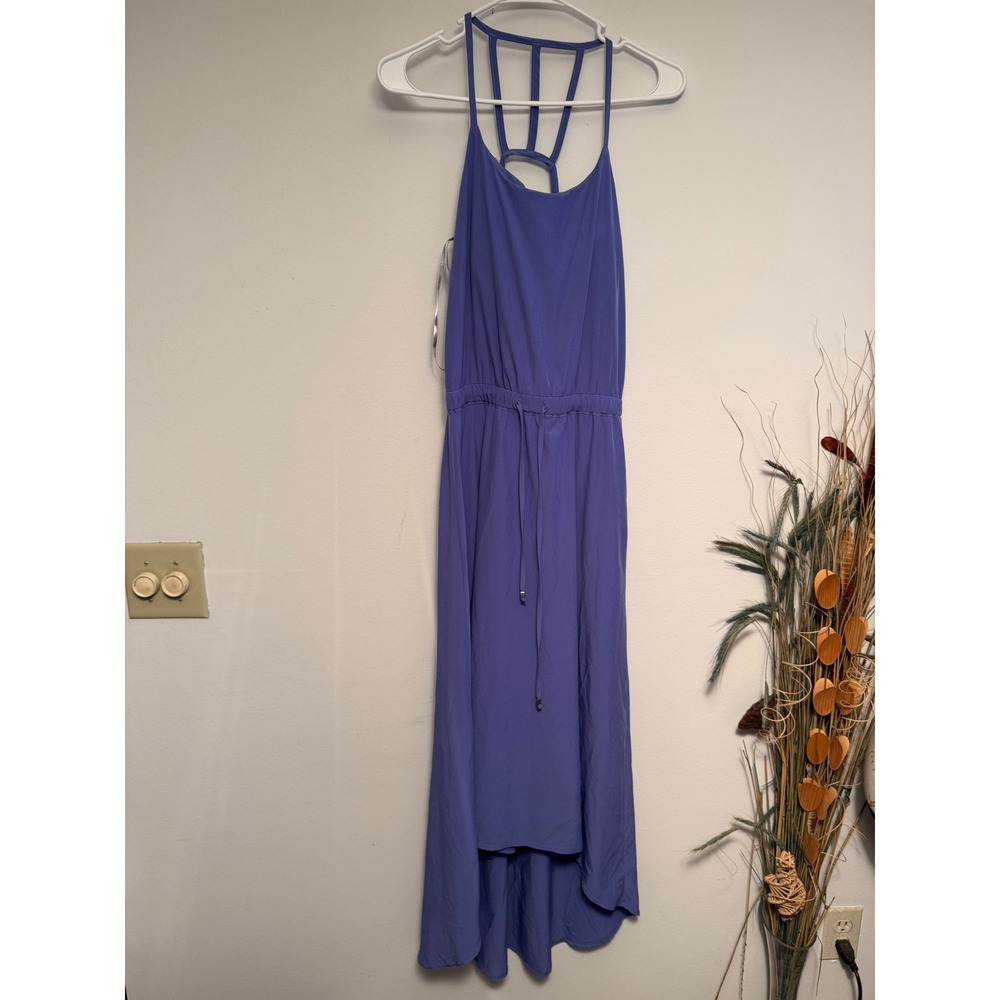 Athleta Santorini High-Low Midi Dress‎ Periwinkle Blue Strappy Back Size 2